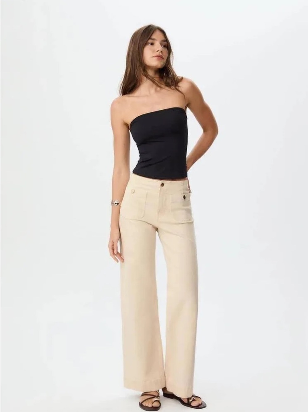 Stradivarius Beige High-Rise Jeans